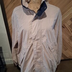 KnightsBridge Men's Beige Jacket with Navy Accents